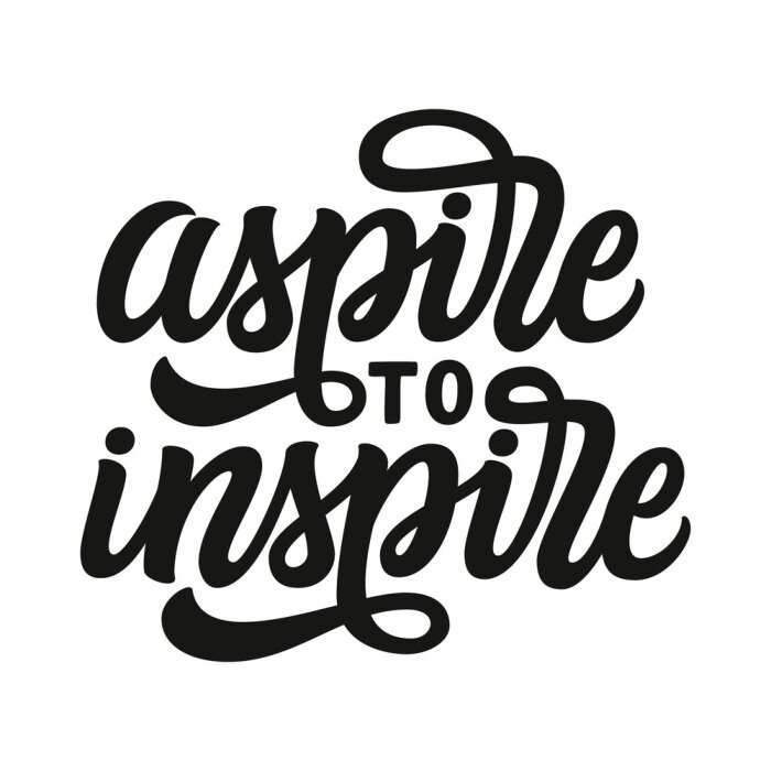 Sticker Aspire to inspire. Hand lettering text