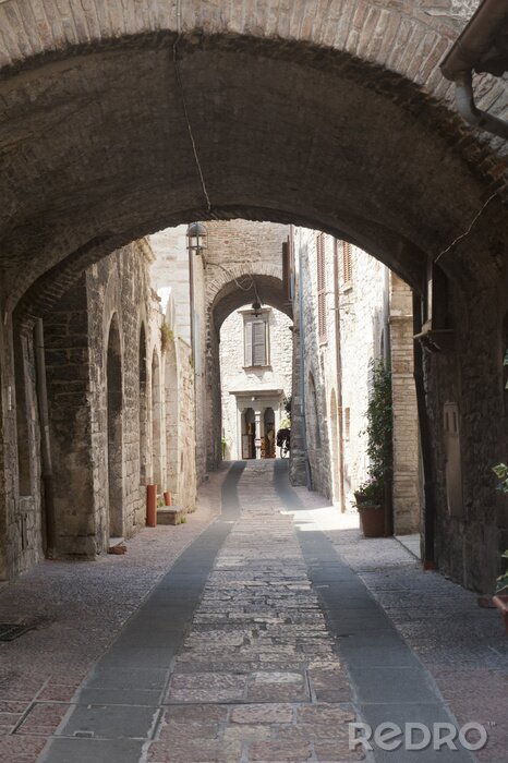 Sticker Assisi, oude straat