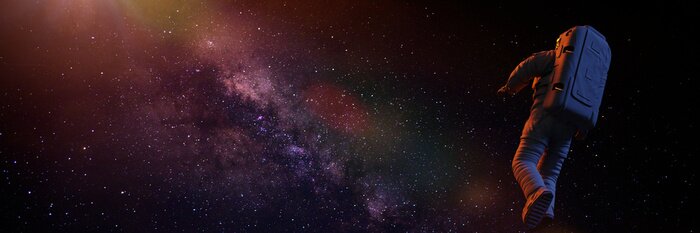 Sticker Astronaut bij het melkwegstelsel