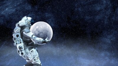 Astronaut die de maan draagt