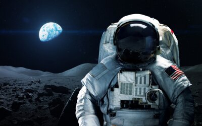 Astronaut en planeet aarde