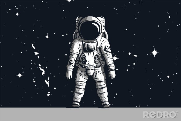 Sticker Astronaut in de ruimte tussen de sterren