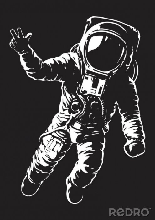 Sticker Astronaut in een ruimtepak