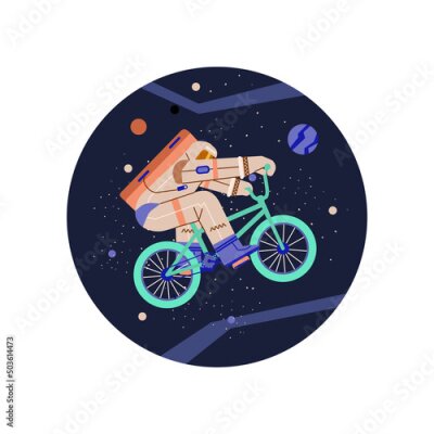 Sticker Astronaut op BMX