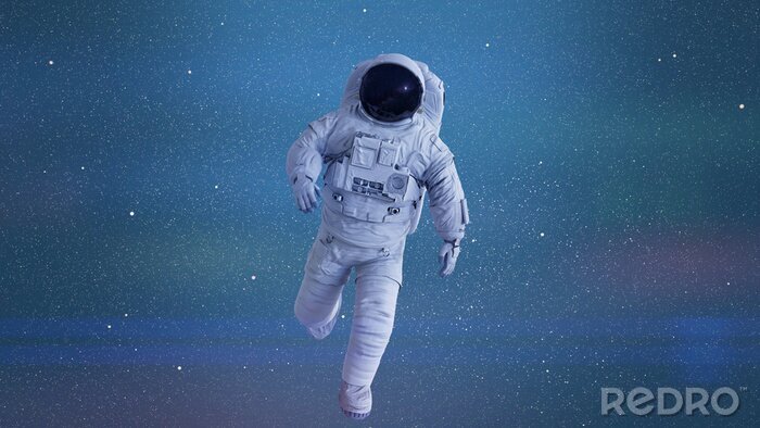 Sticker Astronaut op een sterrenhemel achtergrond