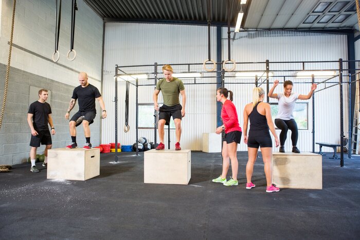 Sticker Atleten Oefenen Box Jumps