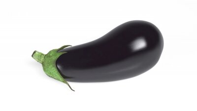 Sticker Aubergine, groente die op een witte achtergrond, close-up view