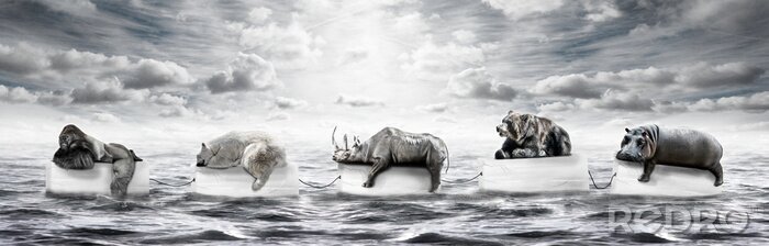 Sticker auf dem meer