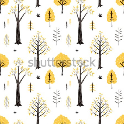 Sticker autumn forest pattern