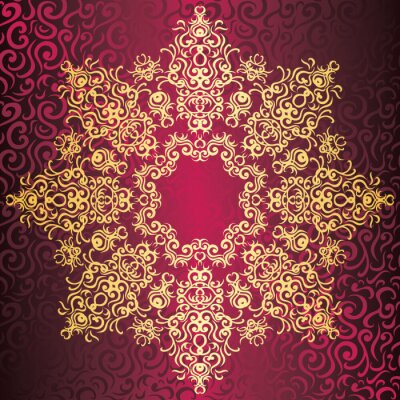 Sticker Aziatisch motief op een rode achtergrond