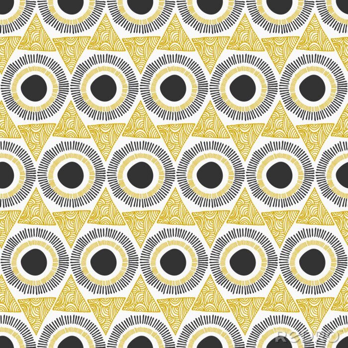 Sticker Azteken patroon met stippen cirkels en driehoeken