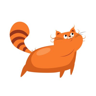 Sticker Babykat met een gestreepte staartafbeelding