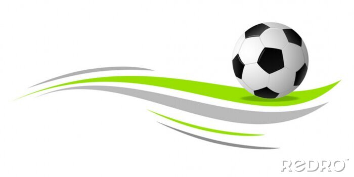 Sticker Bal op gekleurde strepen