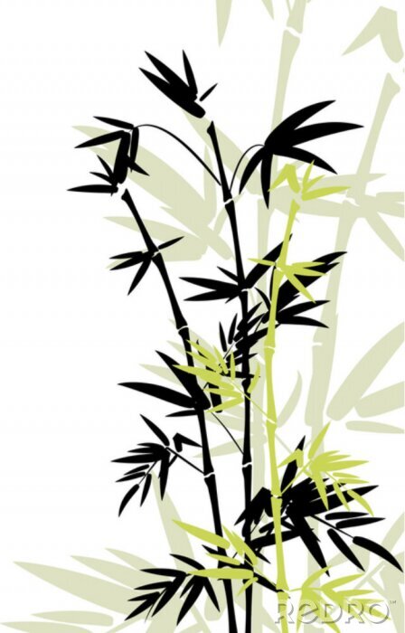 Sticker Bamboe bladeren voor ontwerp
