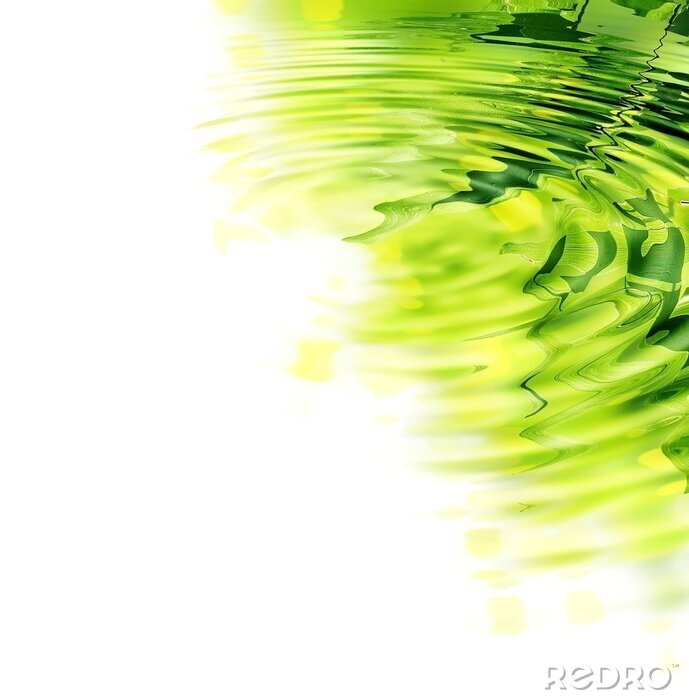 Sticker Bamboe in de weerspiegeling van water