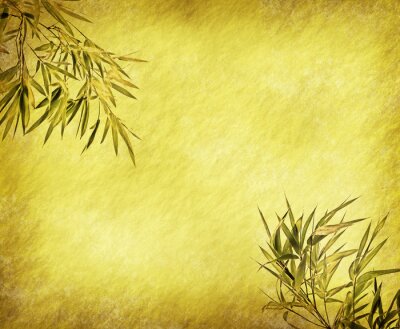 Bamboe op een verouderde gele achtergrond