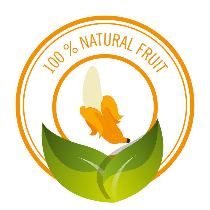 Sticker Banaan in circulair biologisch voedsellogo