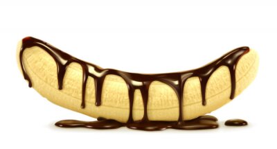 Sticker Banaan omhuld met gesmolten chocolade