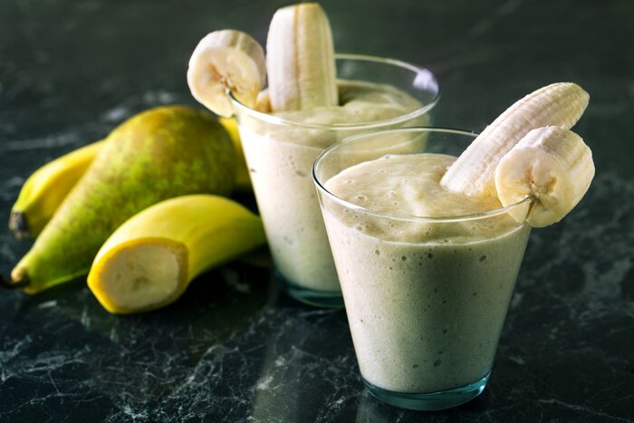 Sticker Bananen in de vorm van gezonde cocktails