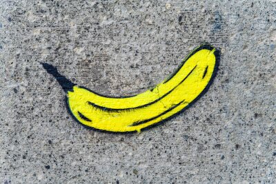 Sticker Bananen schilderij op een ruw oppervlak