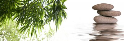 Sticker bannière zen galets bambous