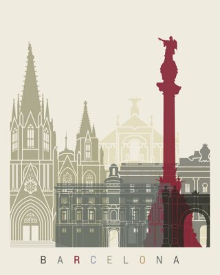 Barcelona skyline posters