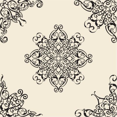 Sticker Baroque hoekelementen