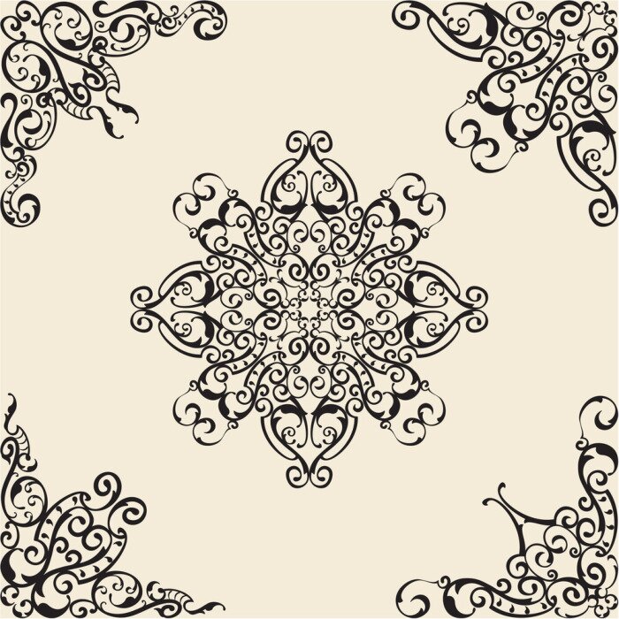 Sticker Baroque hoekelementen