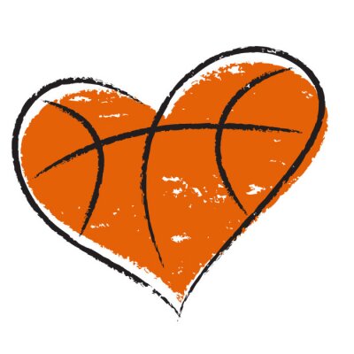Sticker Basketbal hart