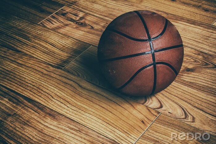 Sticker Basketbal op Hardhout 1