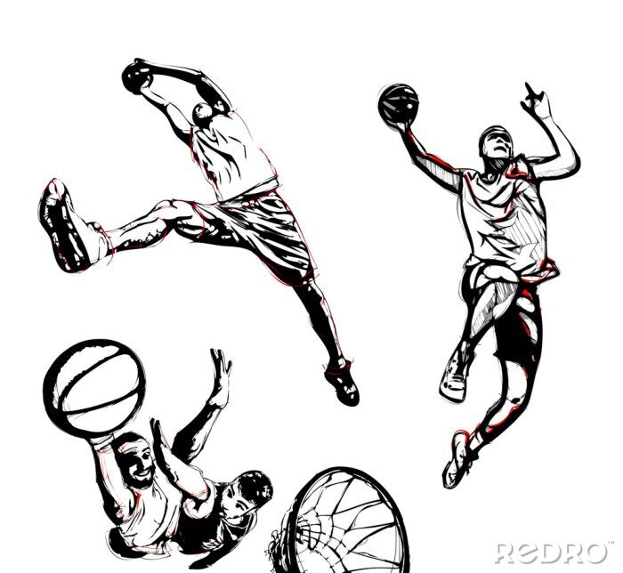 Sticker basketbal trio