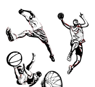 Sticker basketbal trio