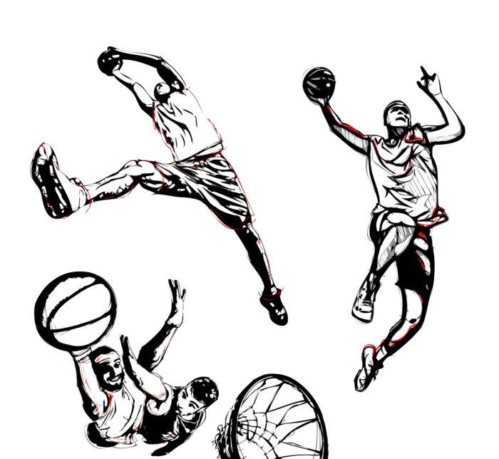 Sticker basketbal trio