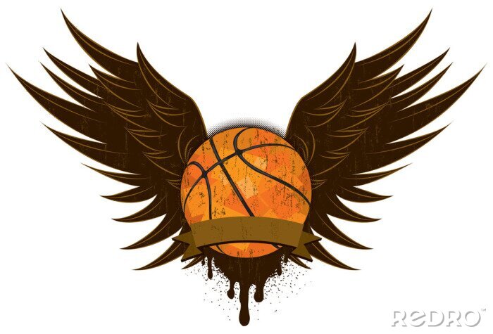 Sticker Basketbal vleugels