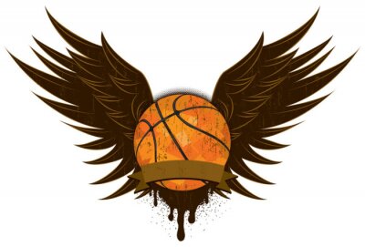 Sticker Basketbal vleugels