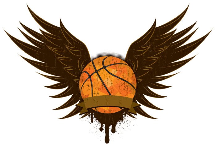Sticker Basketbal vleugels