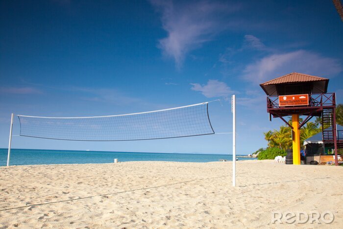 Sticker Beach volleyball under clear skies