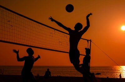 Sticker Beachvolleybal silhouet
