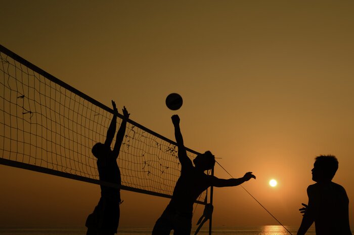 Sticker Beachvolleybal silhouet