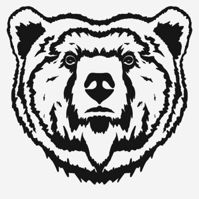 Sticker Bear hoofd cartoon vector