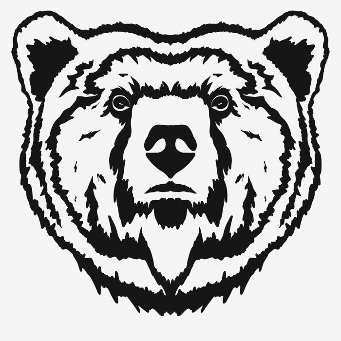 Sticker Bear hoofd cartoon vector