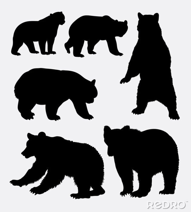 Sticker Bear wild dier silhouet 6. Goed gebruiken voor symbool, logo, web pictogram, mascotte, teken, sticker, of een ontwerp dat u wilt. Makkelijk te gebruiken.