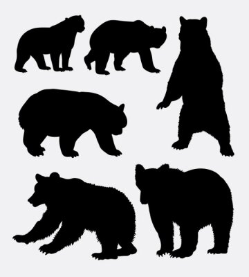 Sticker Bear wild dier silhouet 6. Goed gebruiken voor symbool, logo, web pictogram, mascotte, teken, sticker, of een ontwerp dat u wilt. Makkelijk te gebruiken.