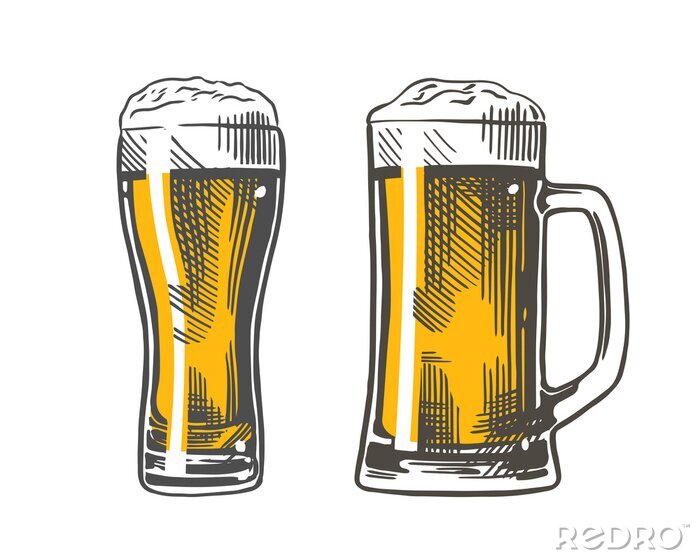 Sticker beer glass mug color