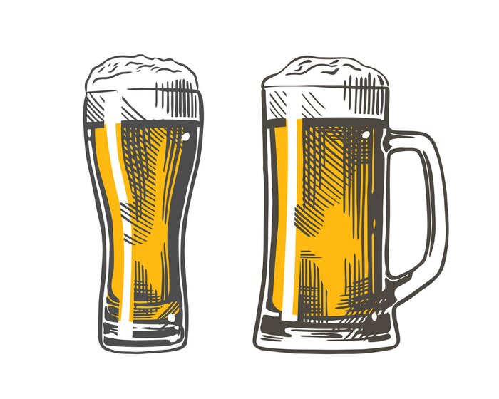 Sticker beer glass mug color