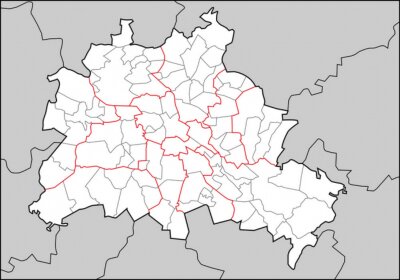 Sticker Berlijn Bezirke Ortsteile