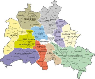 Berlijn, Bezirke, Ortsteile