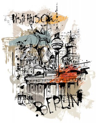 Sticker Berlin Cityscape