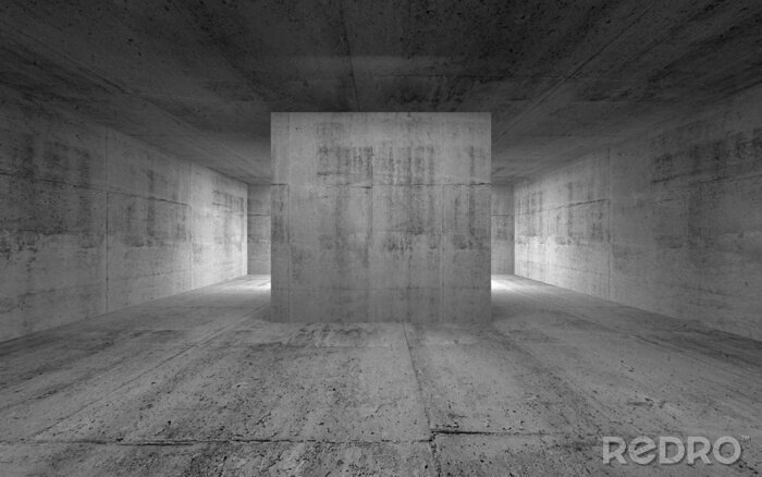 Sticker Betonnen muur in het midden van een moderne kamer