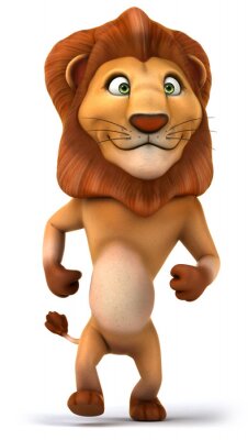 Sticker Bewegende leeuw op heldere achtergrond